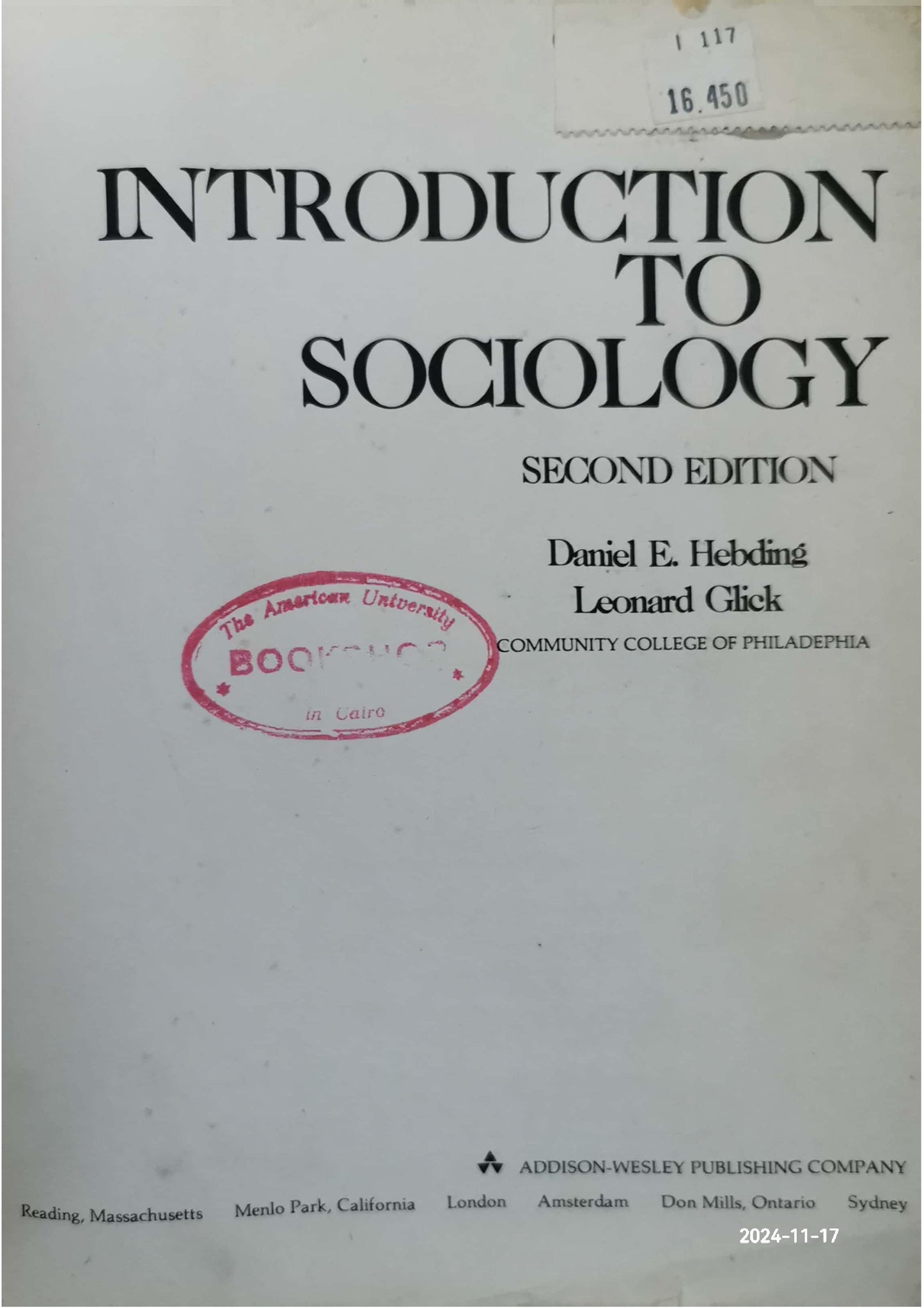 Introduction to Sociology Book by Daniel E. Hebding and Leonard Glick Overview Get book Summary Analysis Reviews More By Author