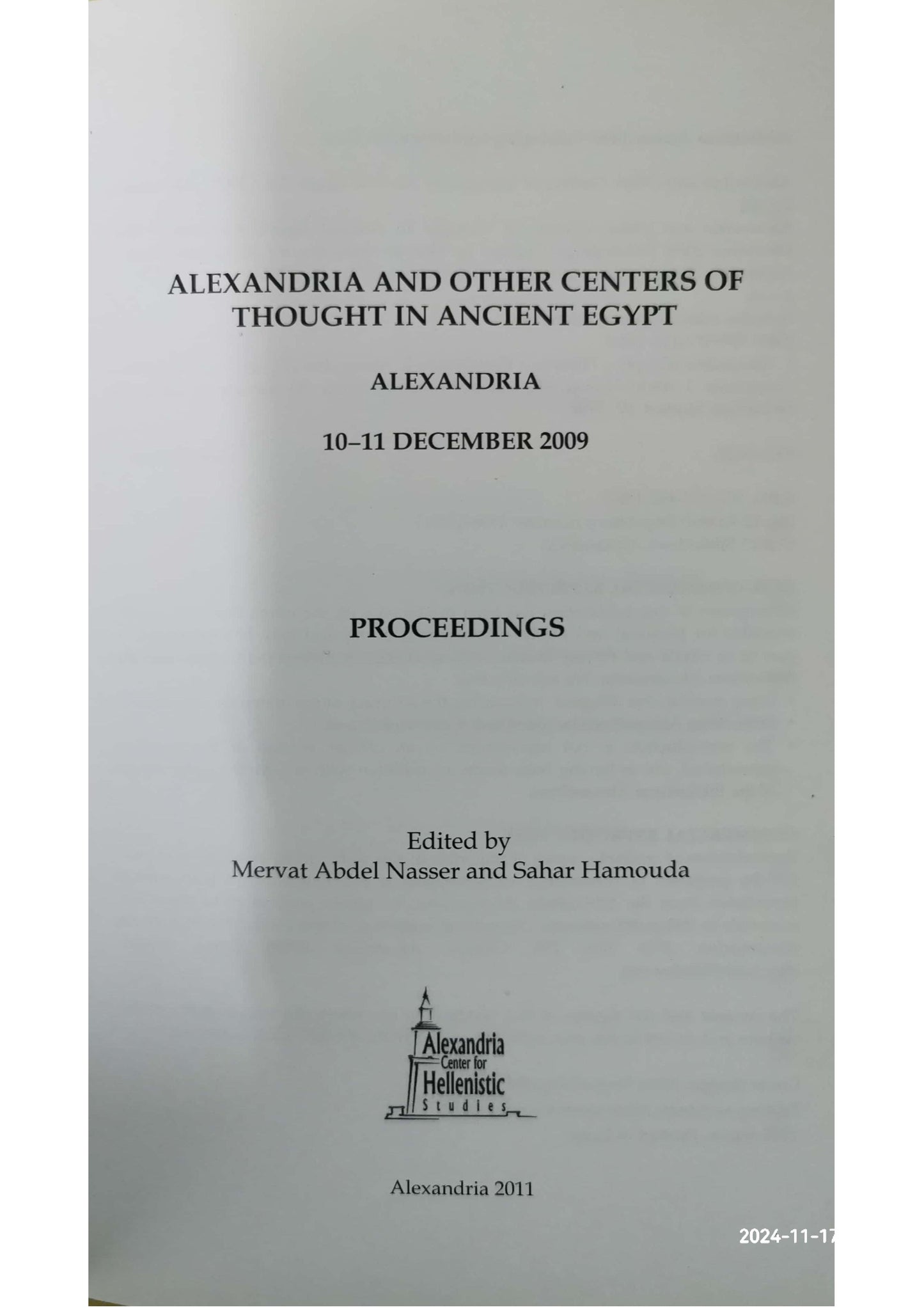 Alexandria and other Centers of thought in ancient egypt