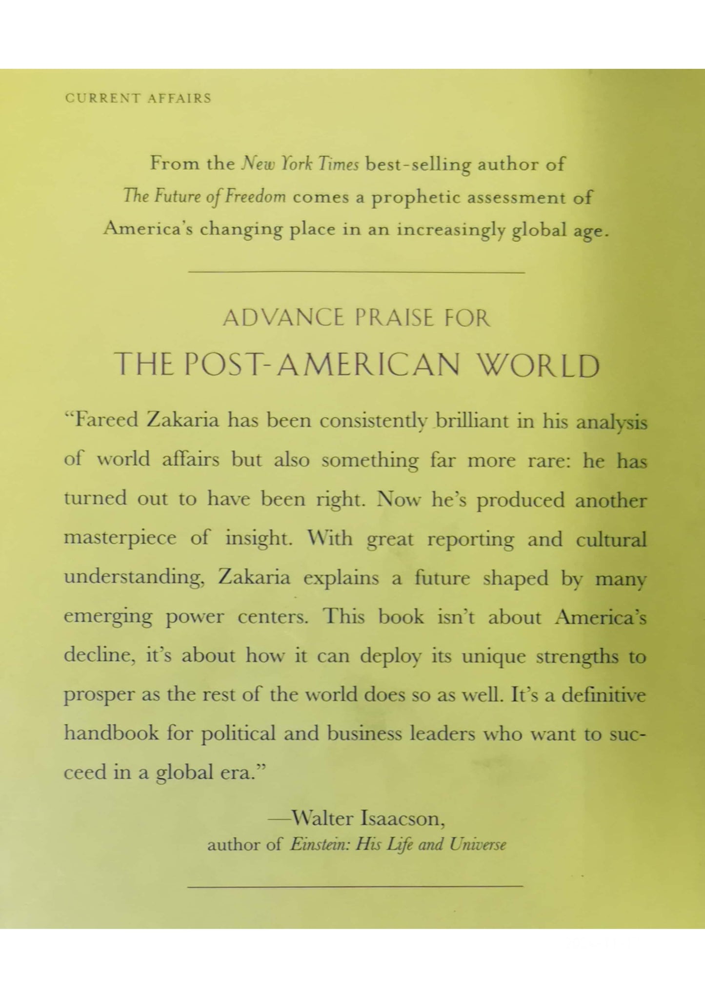 The Post-American World Book by Fareed Zakaria Hardcover