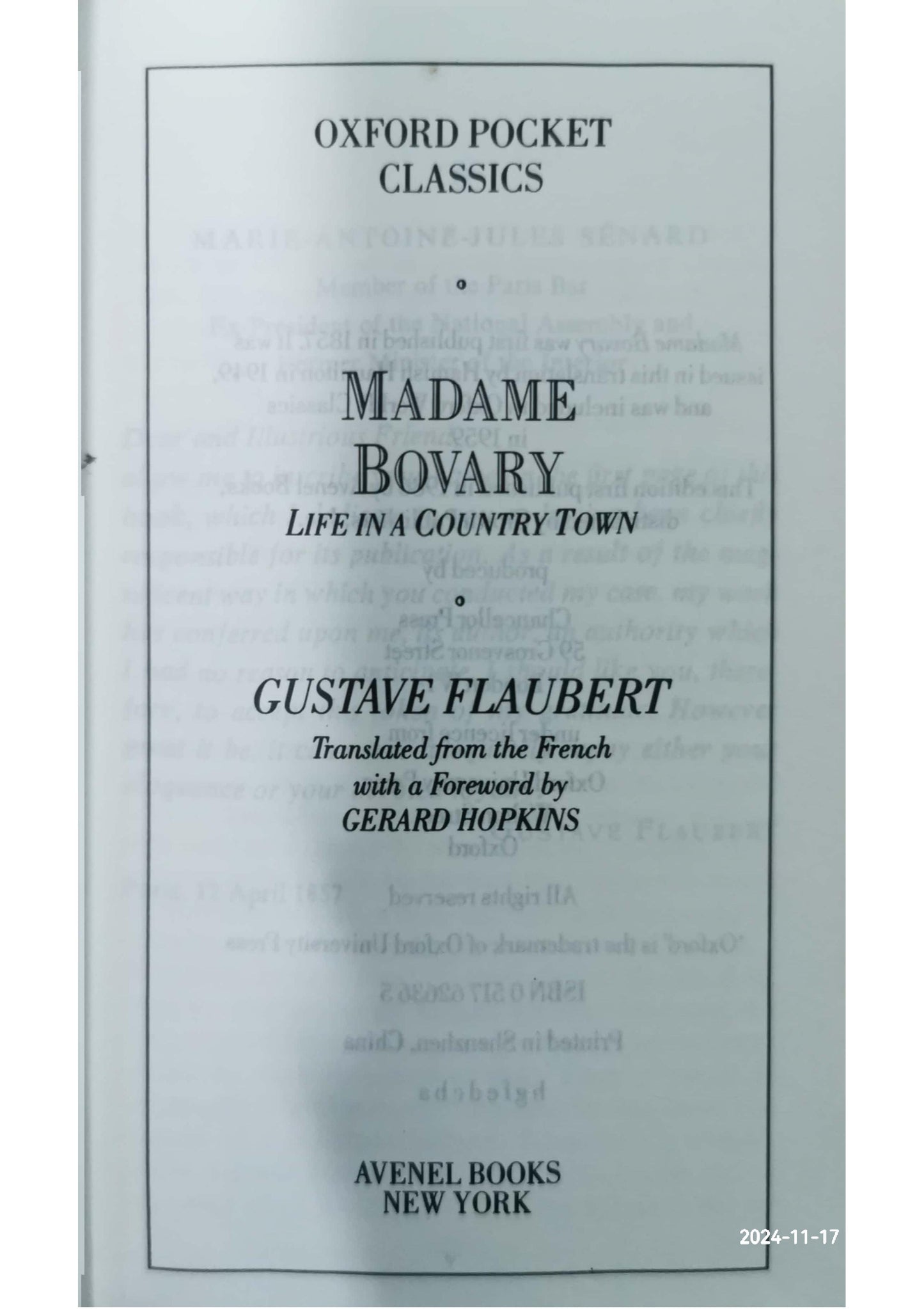 Madame Bovary Novel by Gustave Flaubert