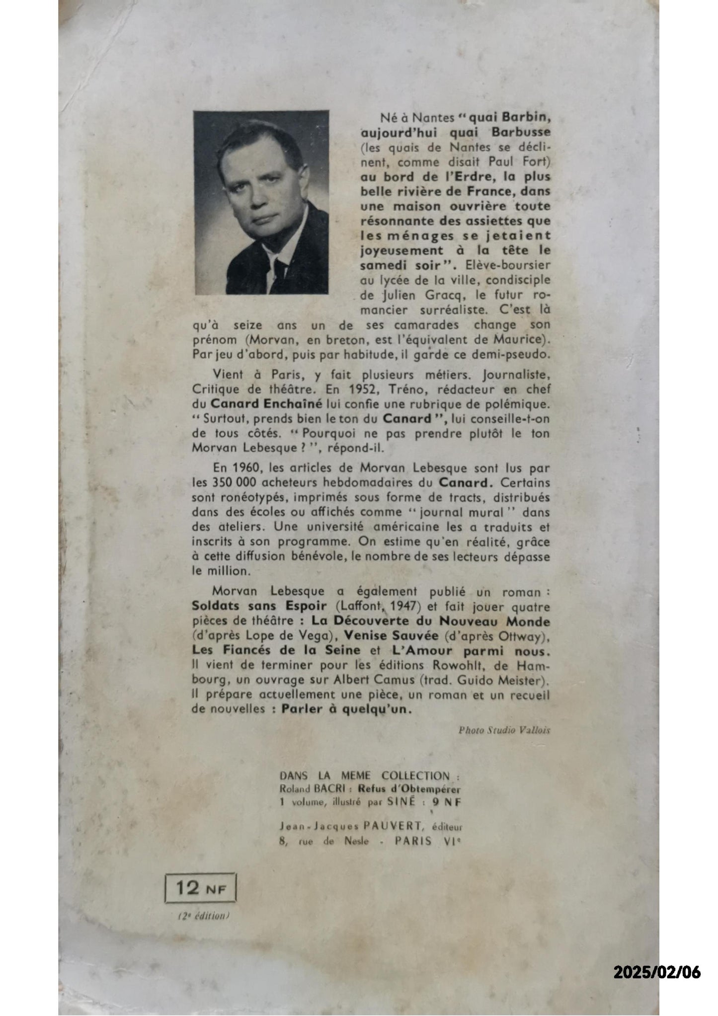 Chroniques du Canard Enchaîné Broché – 1 janvier 1960 de LEBESQUE Morvan (Auteur)