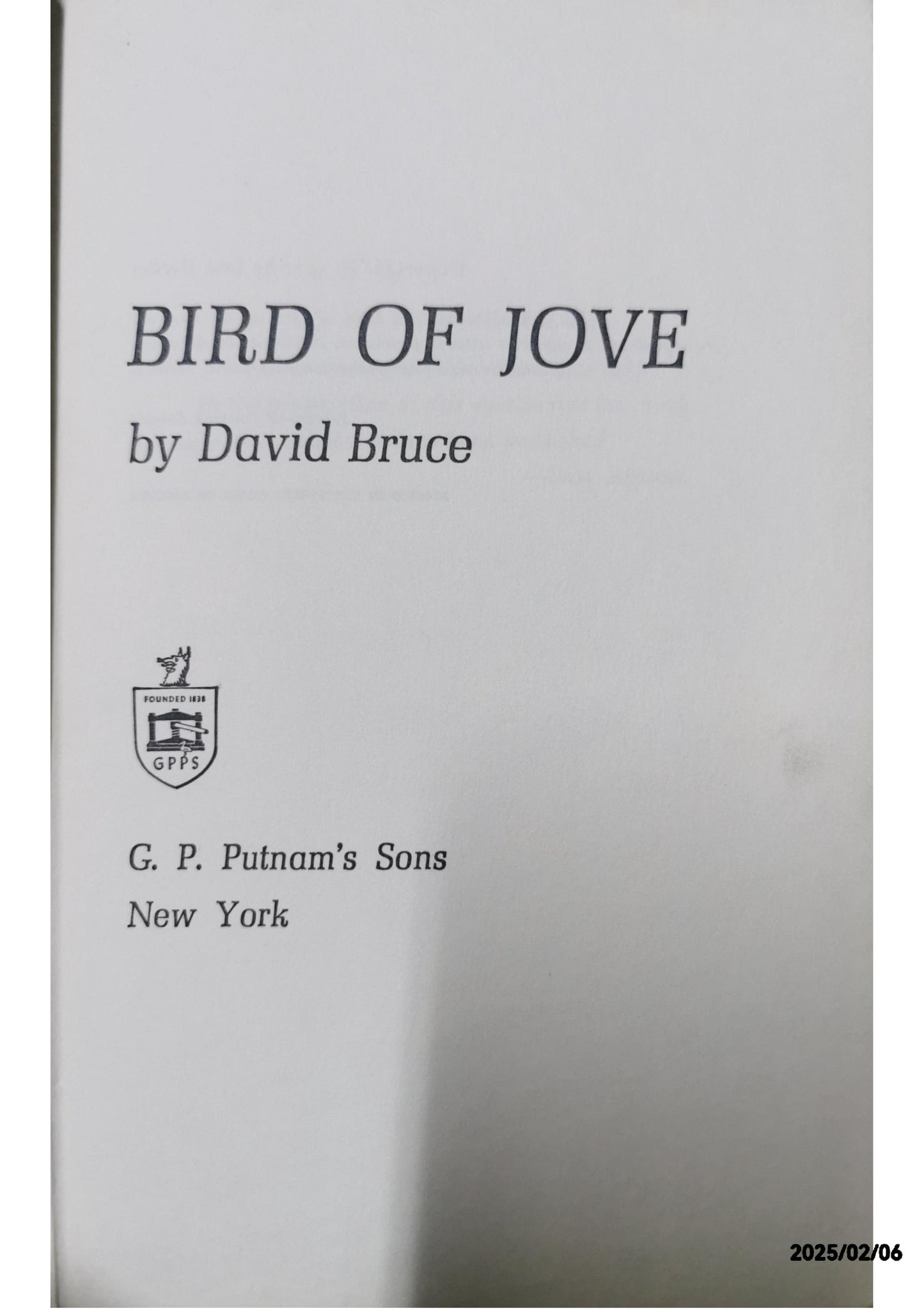 Bird of Jove Hardcover – January 1, 1971 by David Bruce (Author)