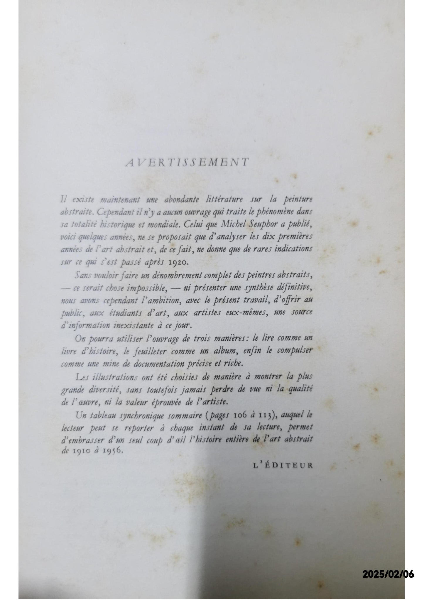 Dictionnaire de la peinture abstraite Michel Seuphor Edité par Hazan, 1957 Etat : Sehr gut Couverture rigide