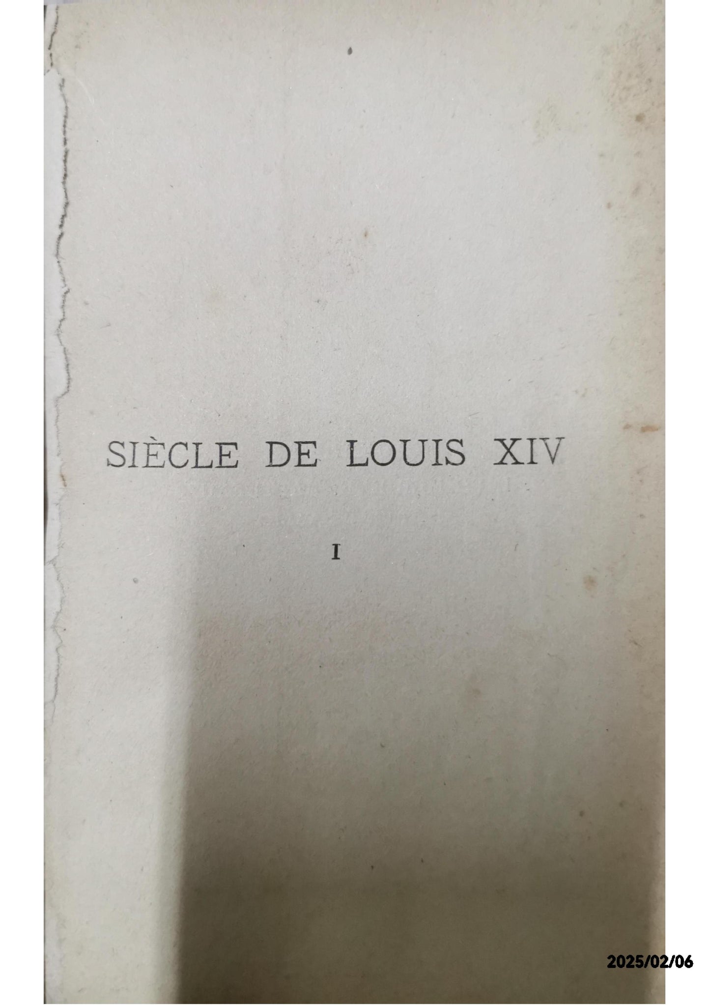 Le siècle de Louis XIV. Tome premier. VOLTAIRE: Condition: Good Hardcover