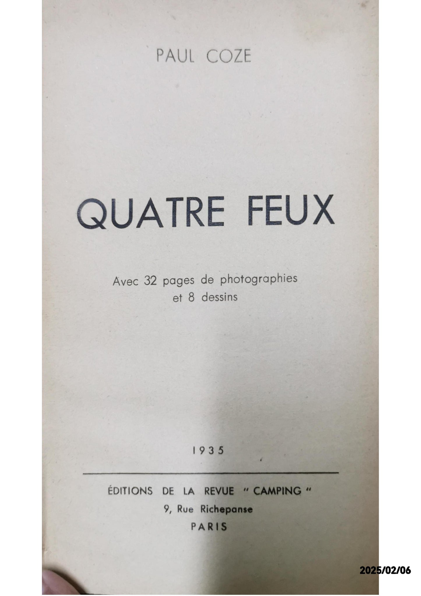 Quatre Feux. Relié – 1 janvier 1935 de COZE Paul (Auteur)