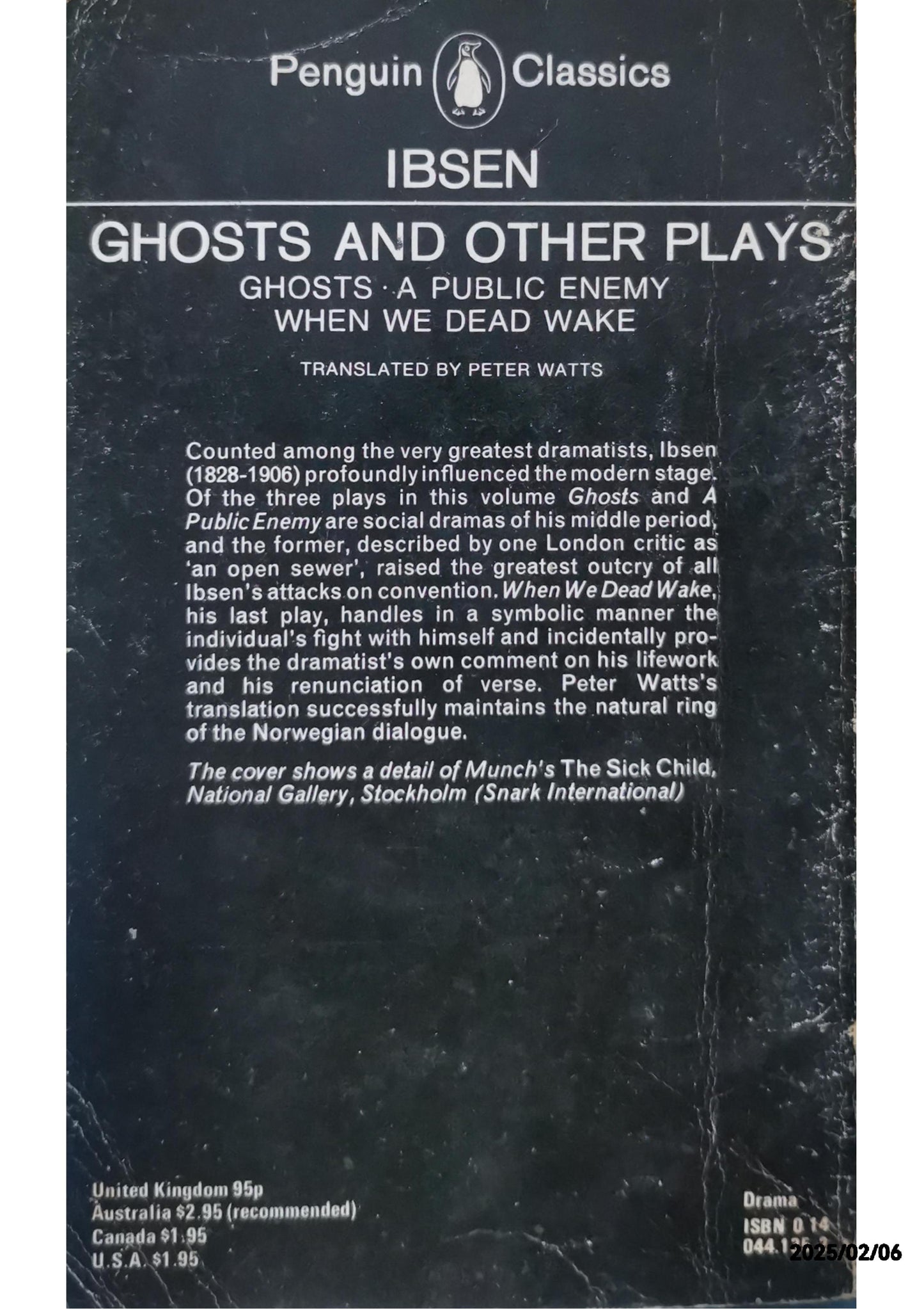 Ghosts and Other Plays Paperback – June 30, 1964 by Henrik Ibsen (Author), Peter Watts (Foreword)