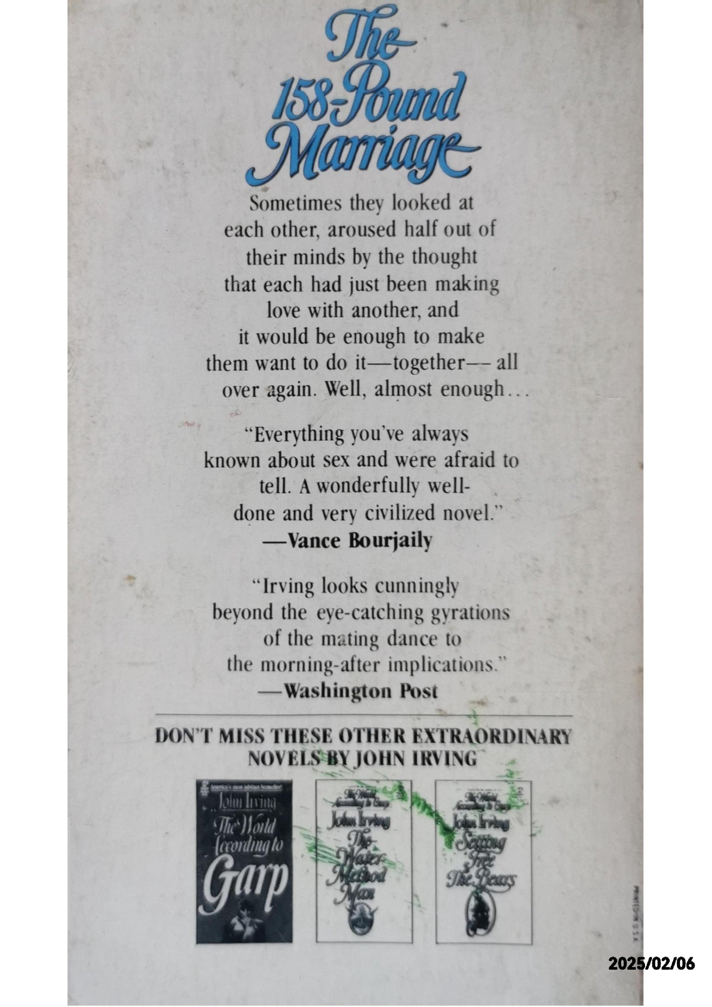 The 158-Pound Marriage (Ballantine Reader's Circle) Paperback – June 23, 1997 by John Irving (Author)