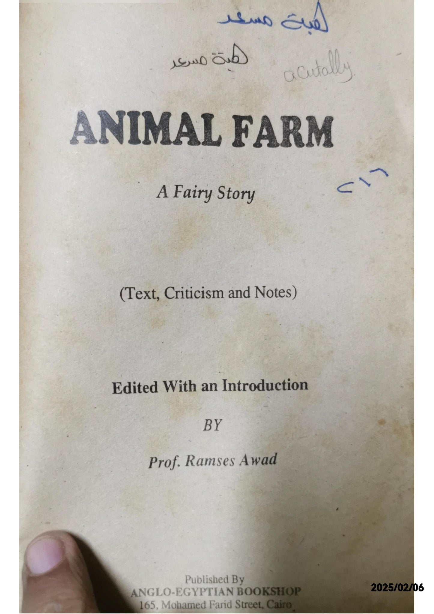 Animal Farm Novella by George Orwell