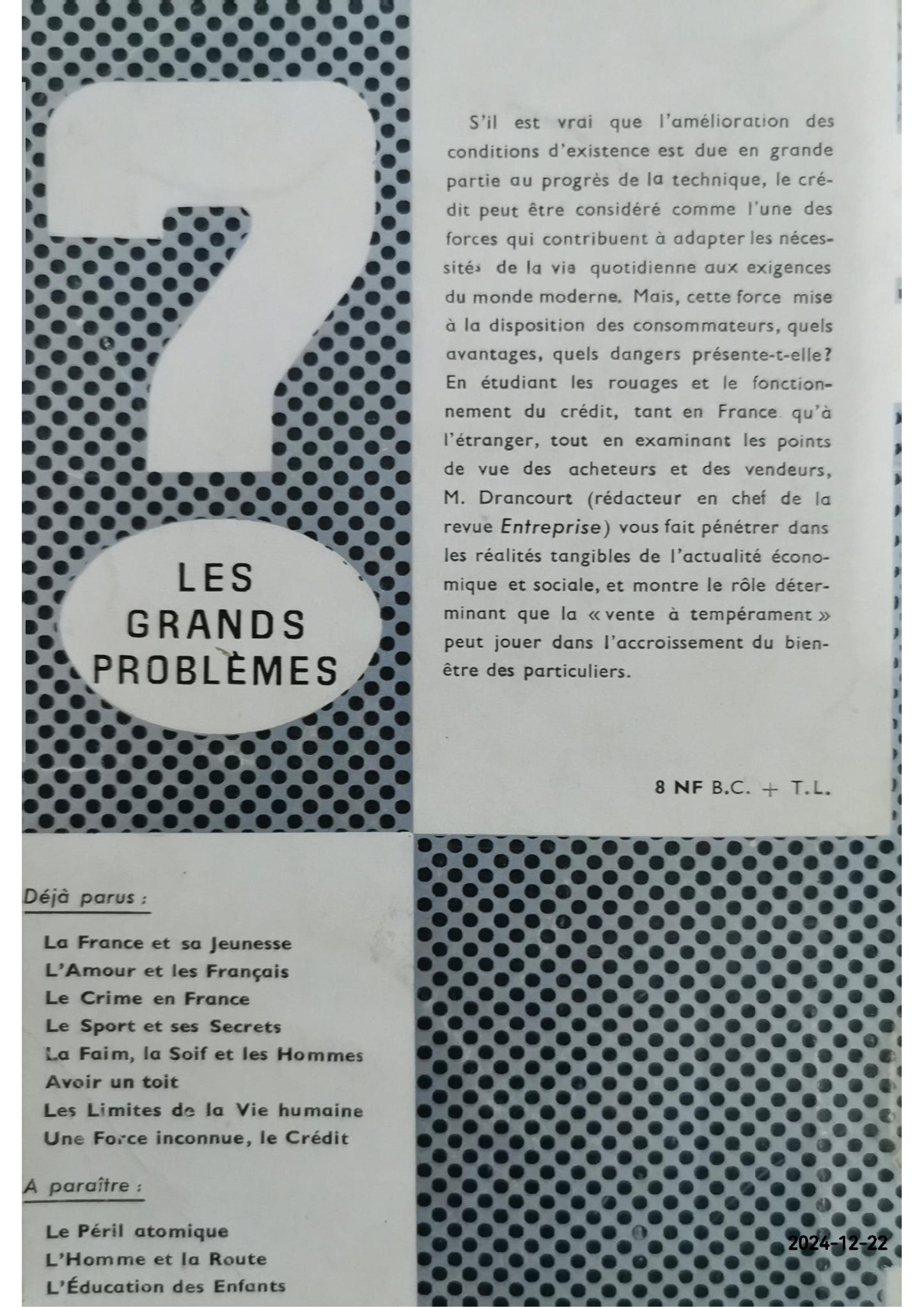 Une force inconnue le crédit Broché – 1 janvier 1961 Édition en Inconnu  de Drancourt Michel (Auteur)