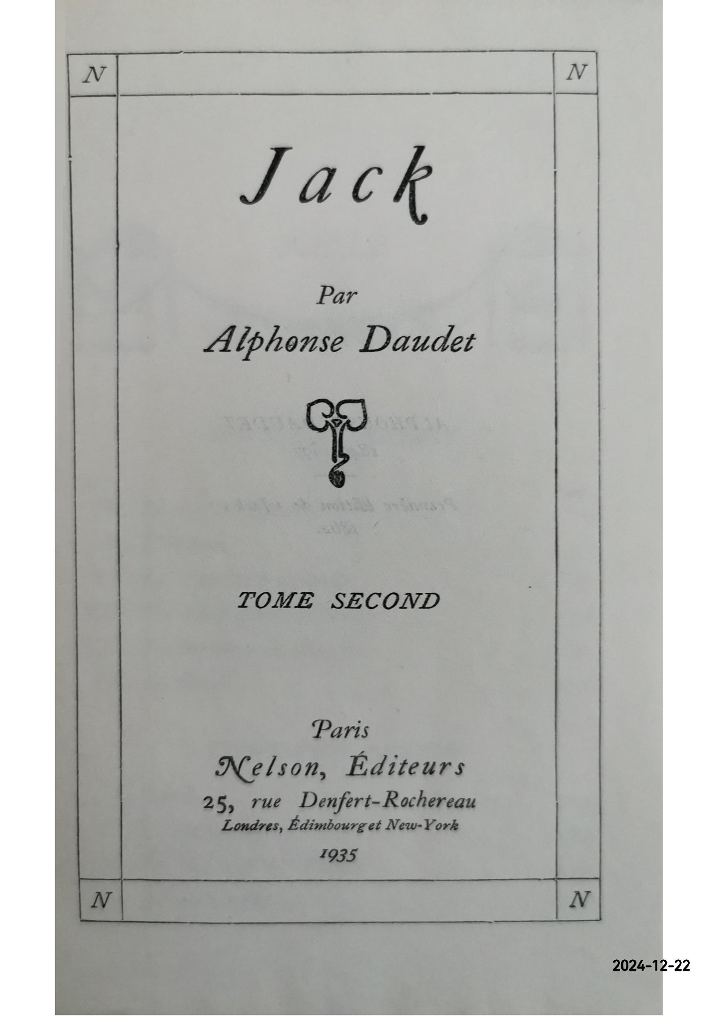 Jack. Hardcover – January 1, 1928 by DAUDET Alfonso - (Author)