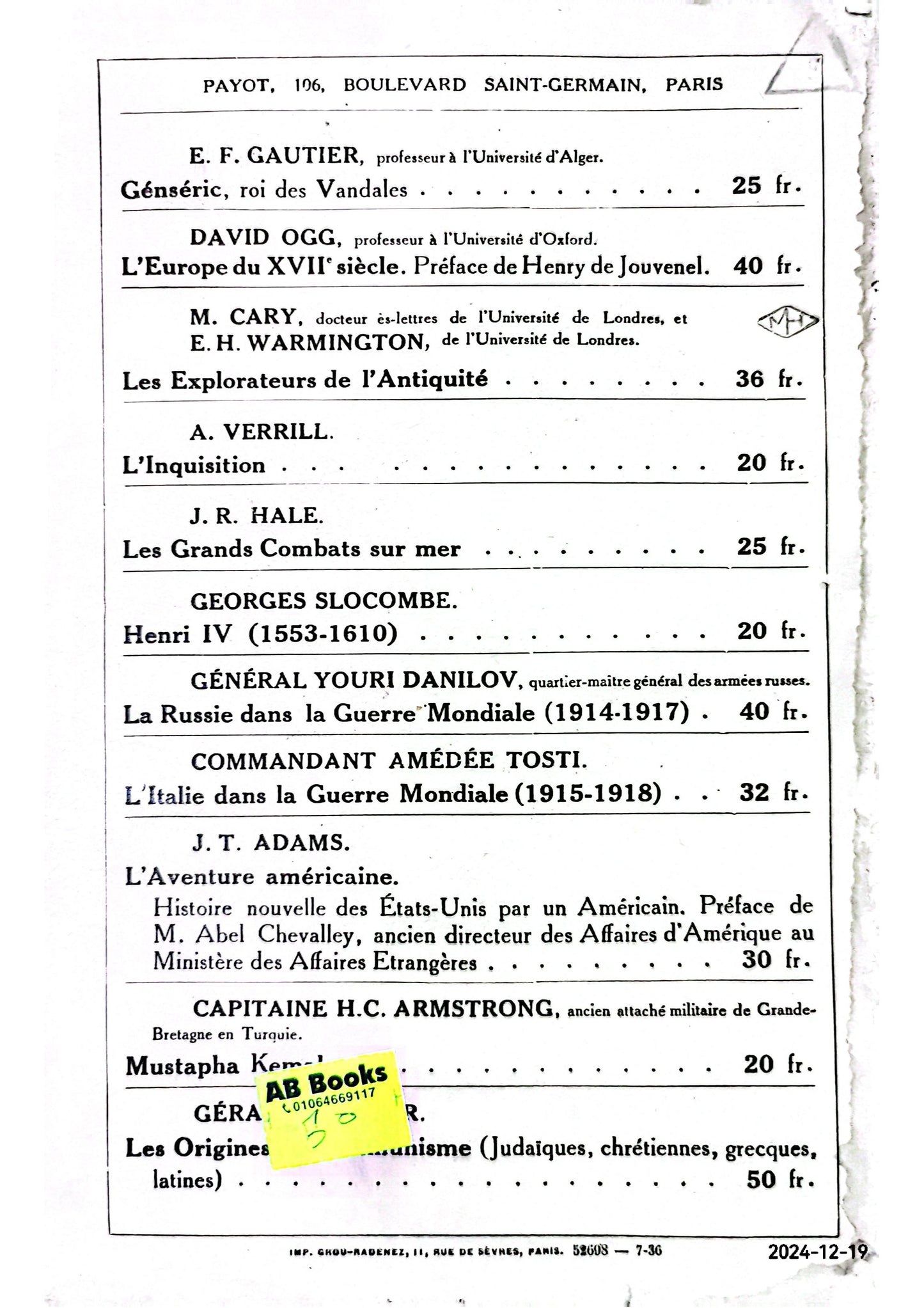 Les sociétés secrètes italiennes - Les Carbonari, la Camorra, la Mafia Broché – 1 janvier 1936 de Falcionelli (Albert) (Auteur)