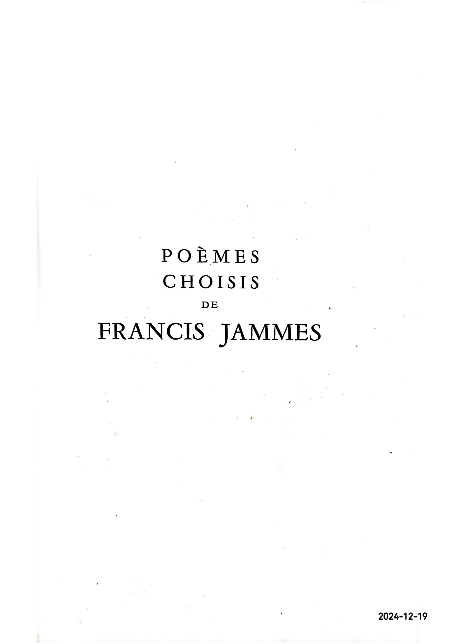 Poèmes choisis de Francis Jammes. JAMMES, Francis ; (JOFFRIN, Guily)