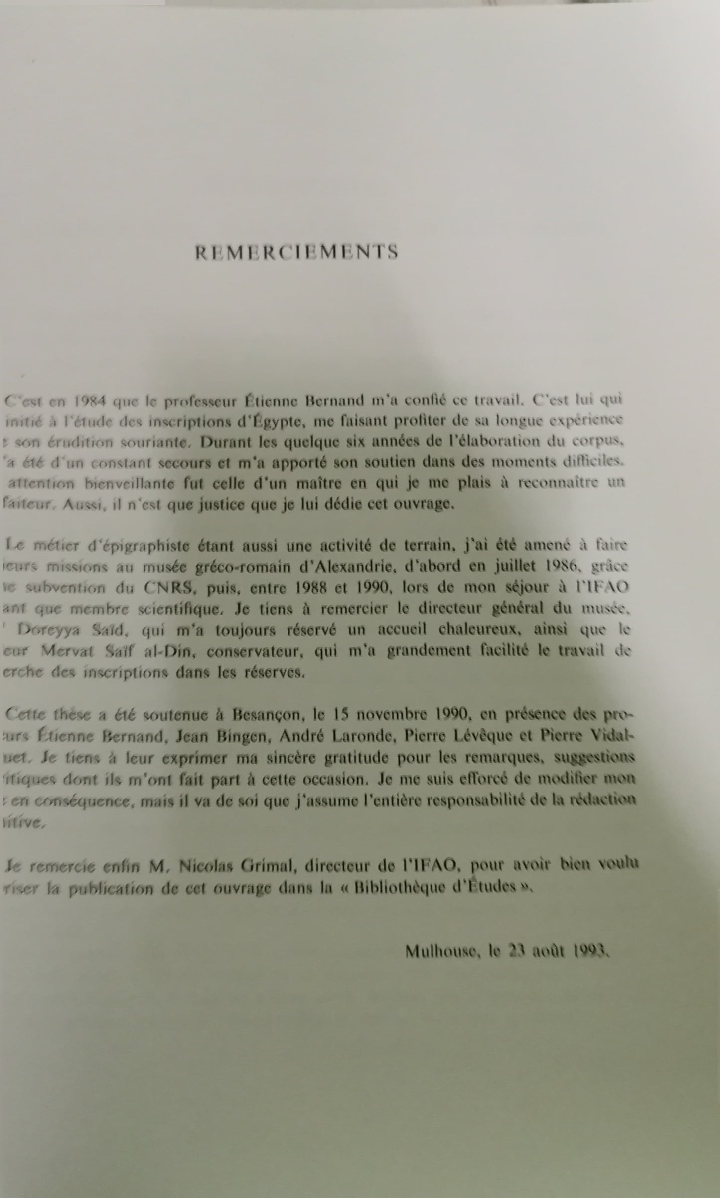 Recueil des inscriptions grecques et latines - non funéraires - d'Alexandrie impériale (Ier - IIIe s. ap. JC.)