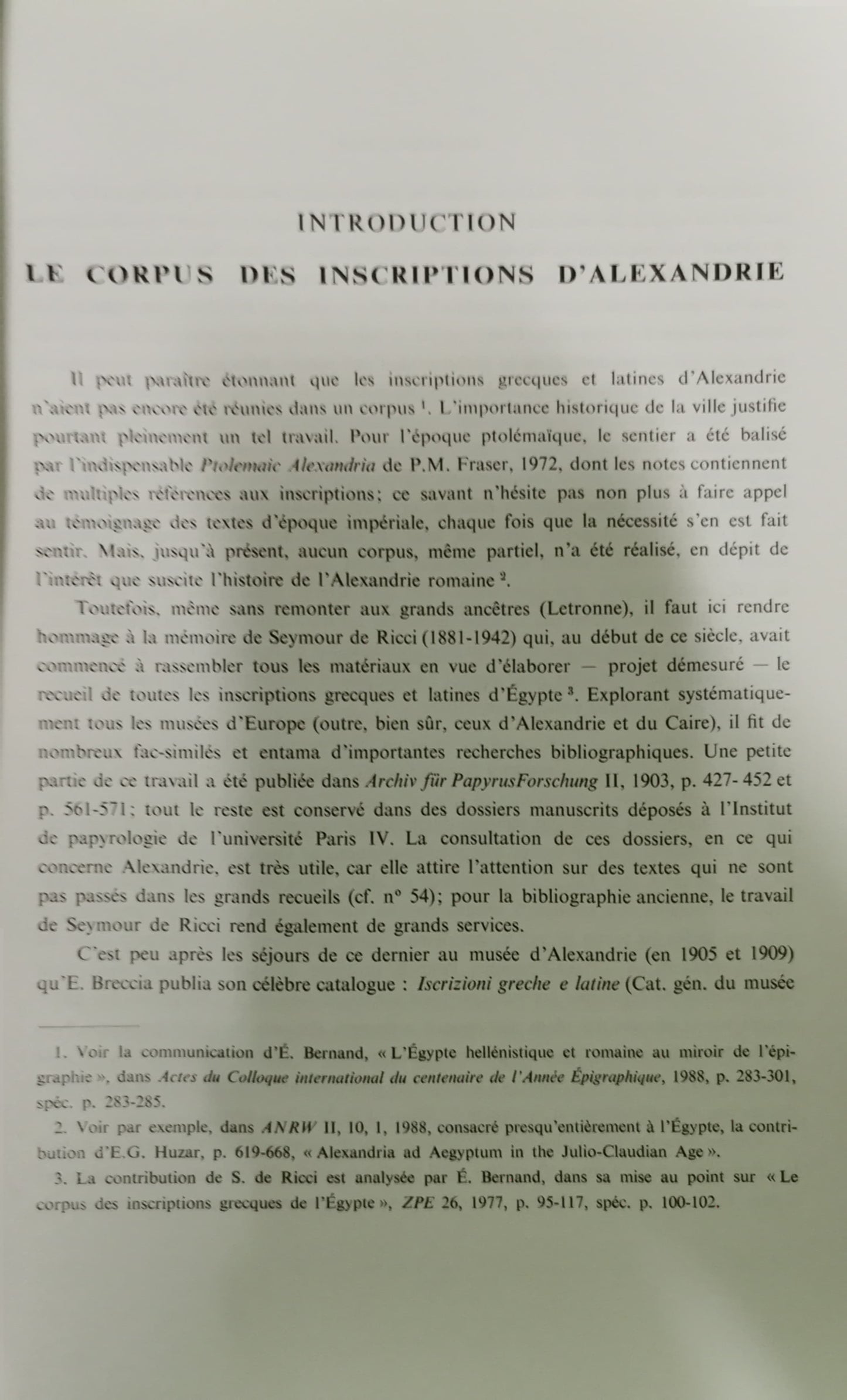 Recueil des inscriptions grecques et latines - non funéraires - d'Alexandrie impériale (Ier - IIIe s. ap. JC.)