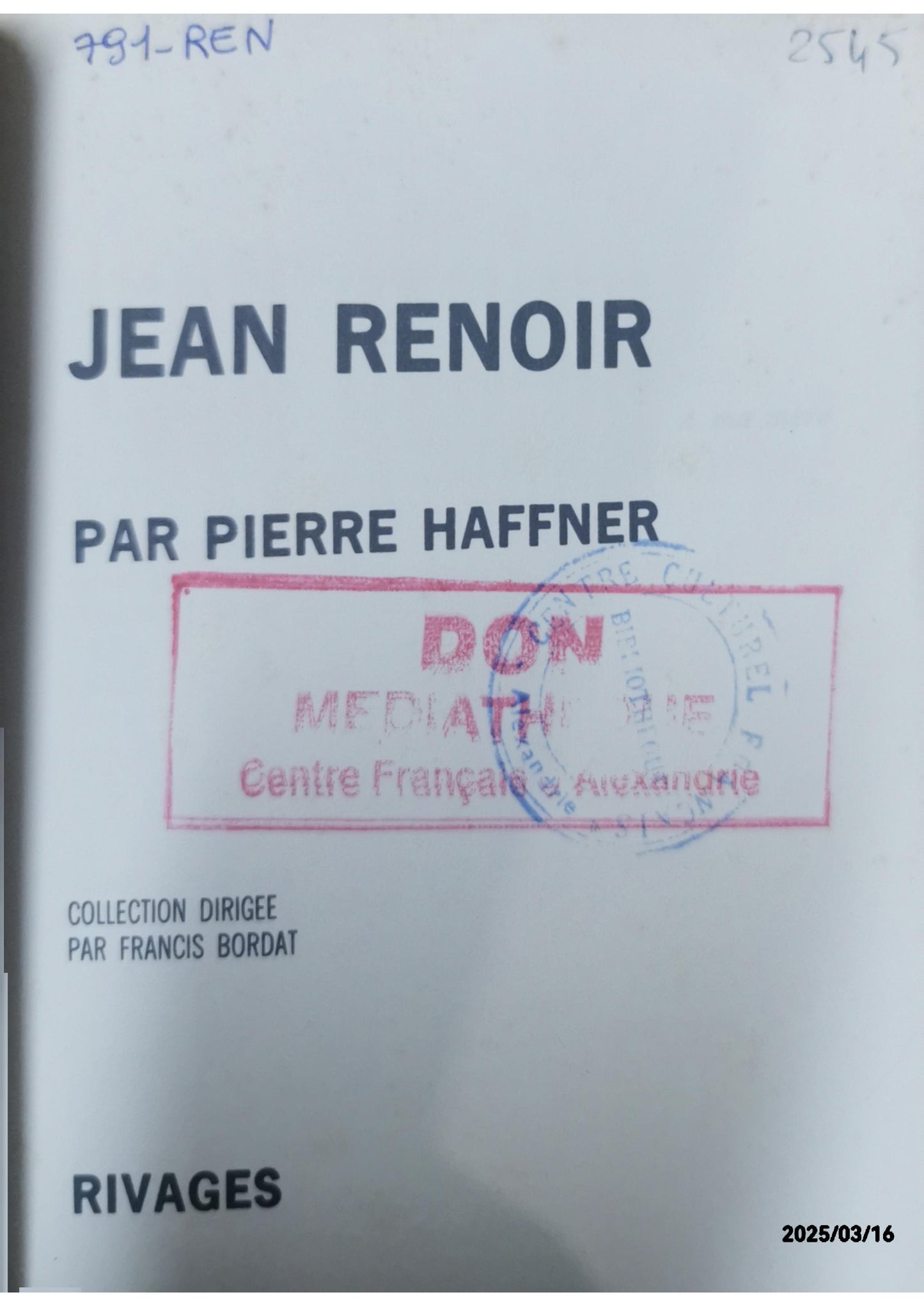 JEAN RENOIR - PIERRE HAFFNER