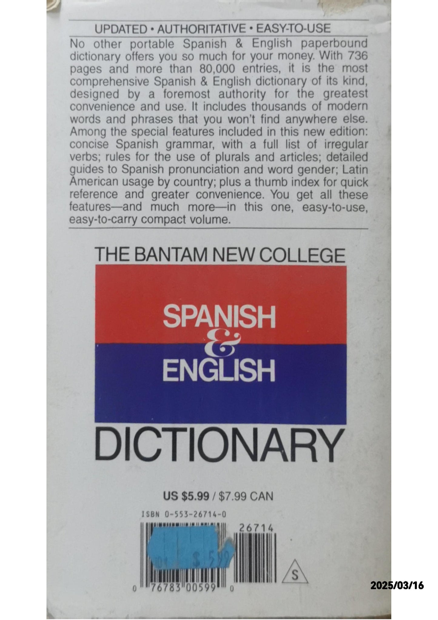 Spanish & English Dictionary - Edwin B. Williams, Ph.D.