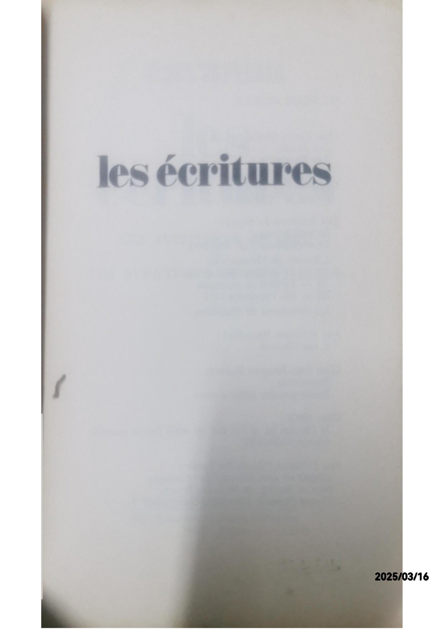 les écritures - cavanna