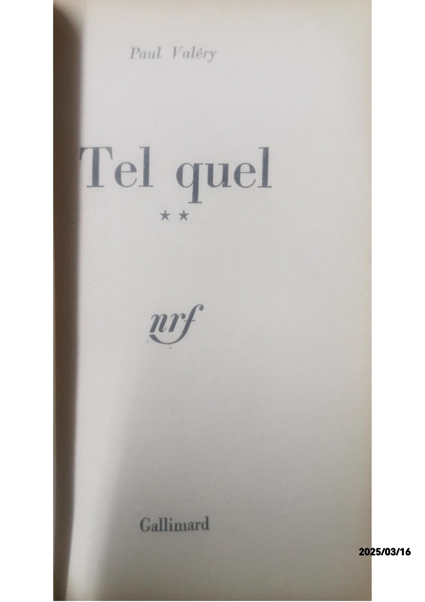 tel quel II - paul valéry