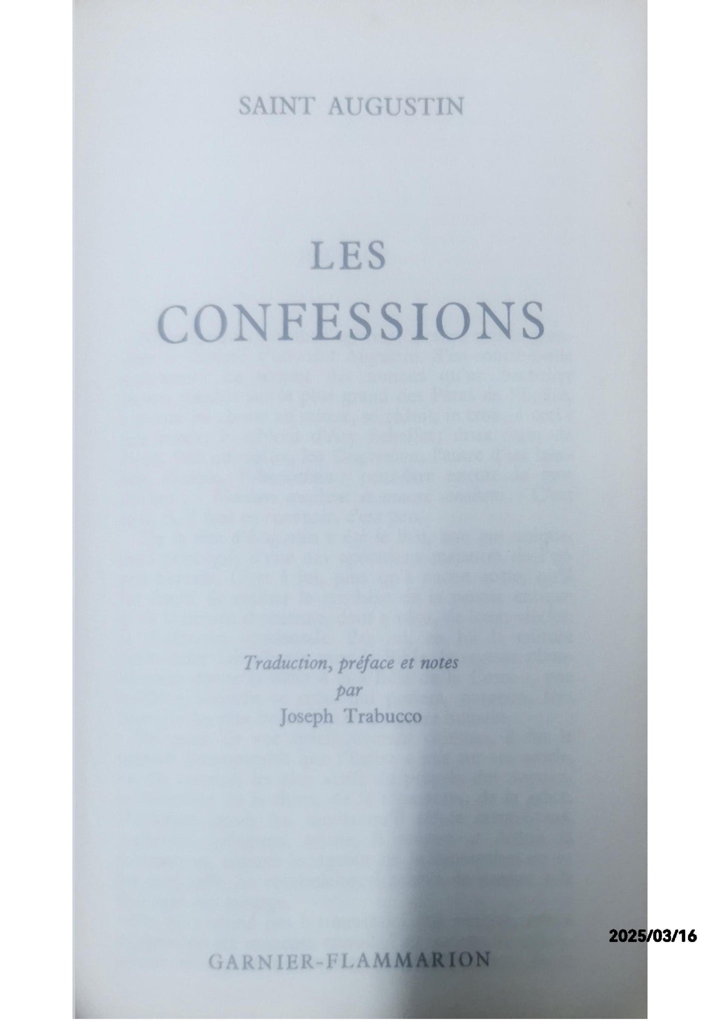 Les Confessions - Saint Augustin