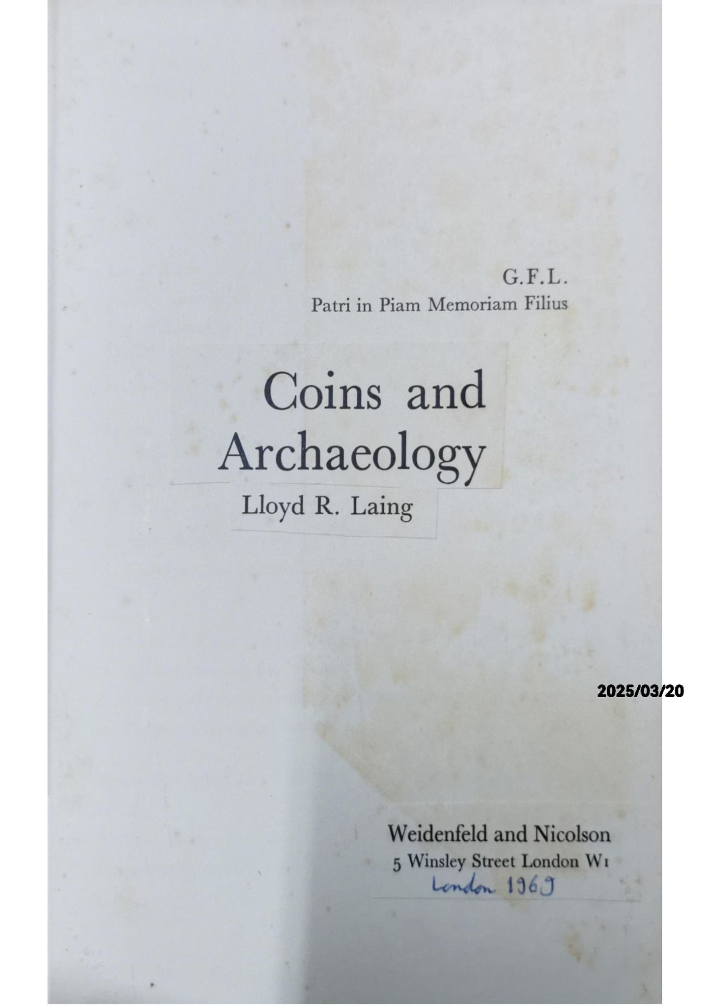 Coins and Archaeology - Lloyd R. Laing