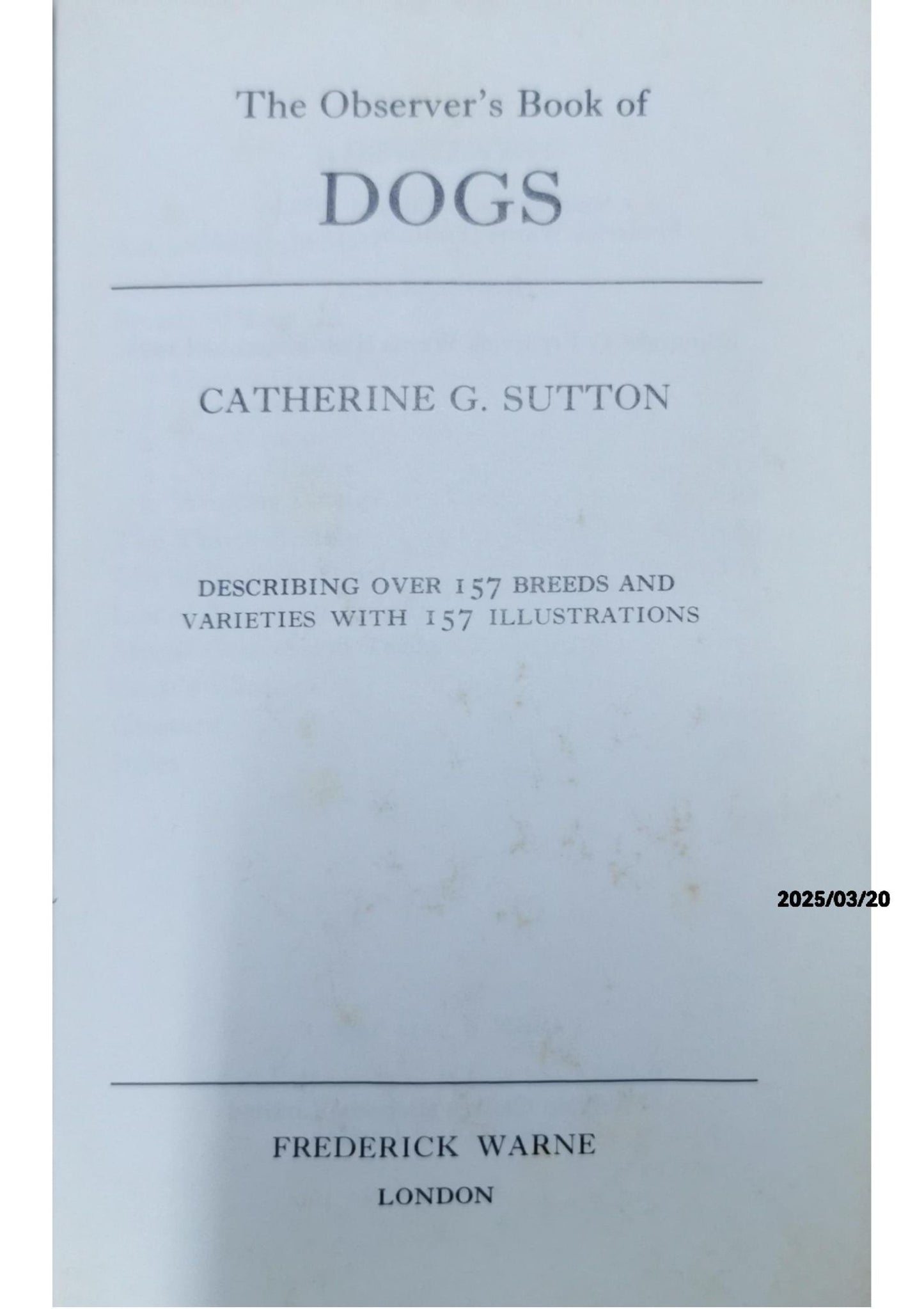 The Observer's Book of Dogs - Catherine G. Sutton