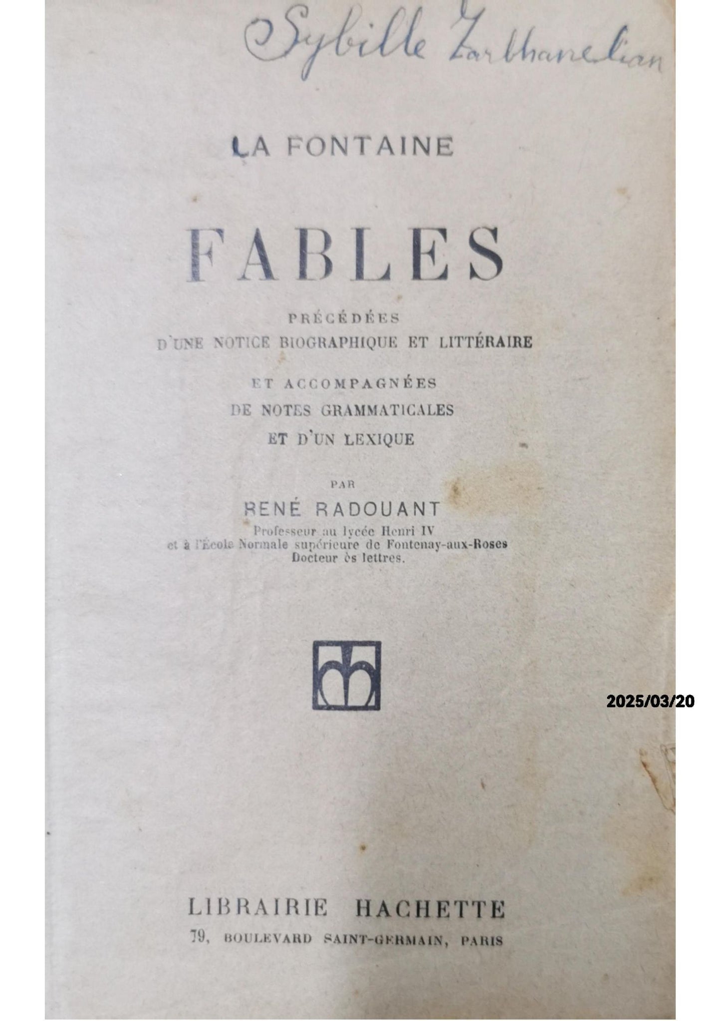 Fables - René Radouant