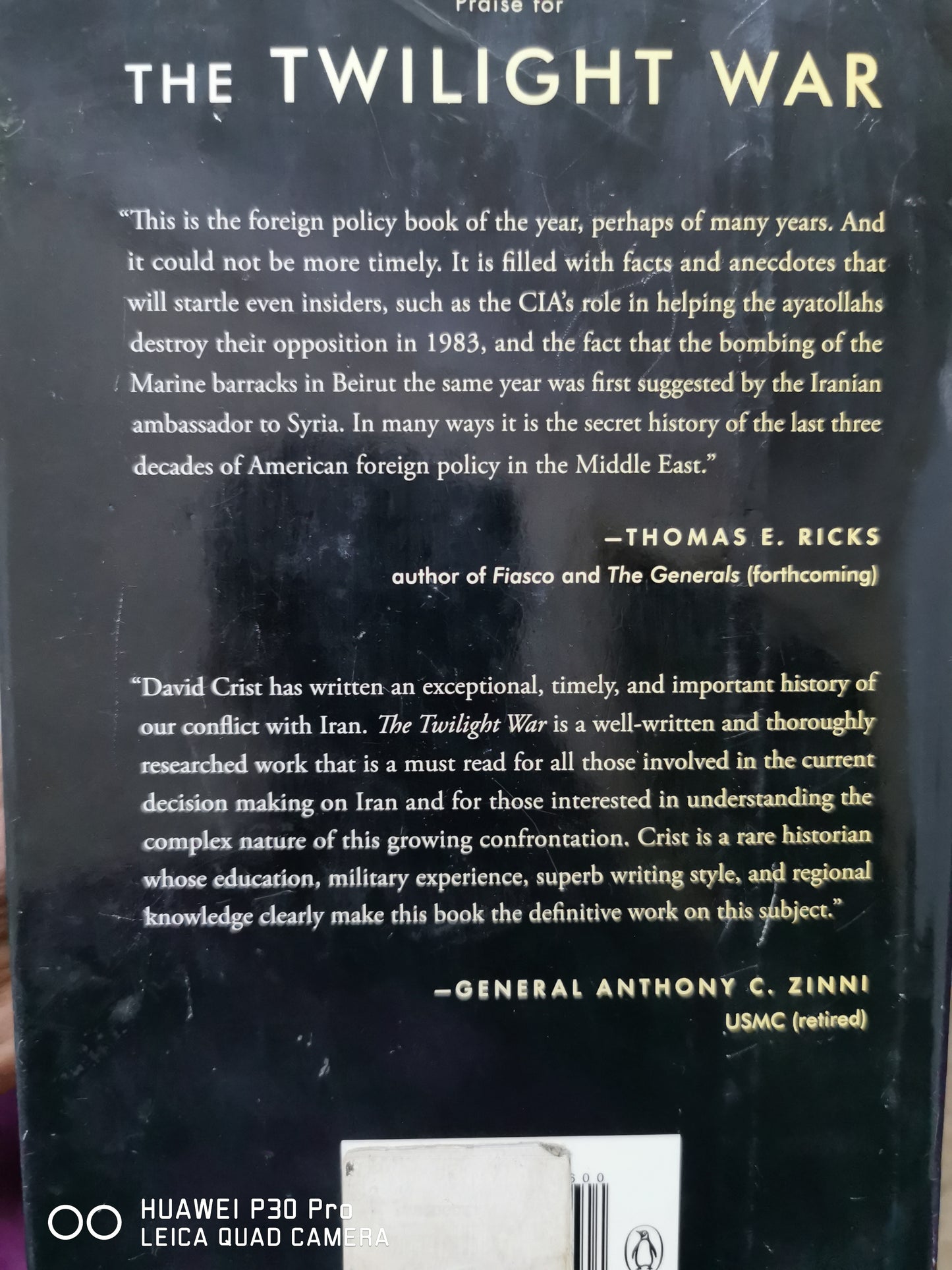 The Twilight War: The Secret History of America's Thirty-Year Conflict with Iran
Book by David Crist hardcover