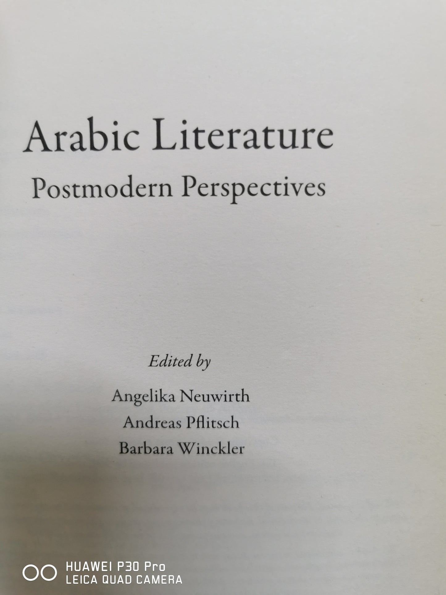 Arabic Literature: Postmodern Perspectives